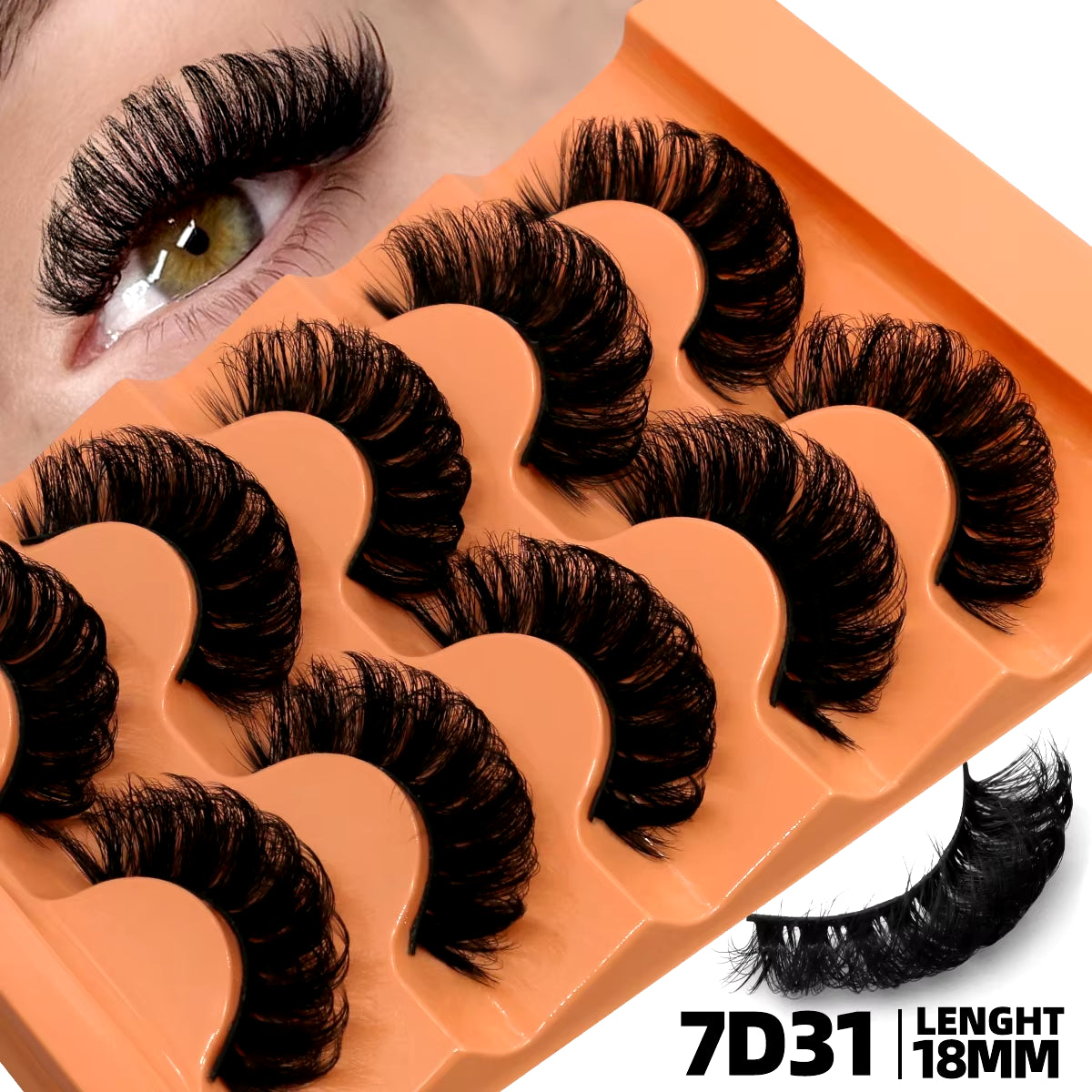 5 Pairs Fluffy Eyelashes 8D Volume False Lashes Russian Strip Extensions Thick Soft Curly