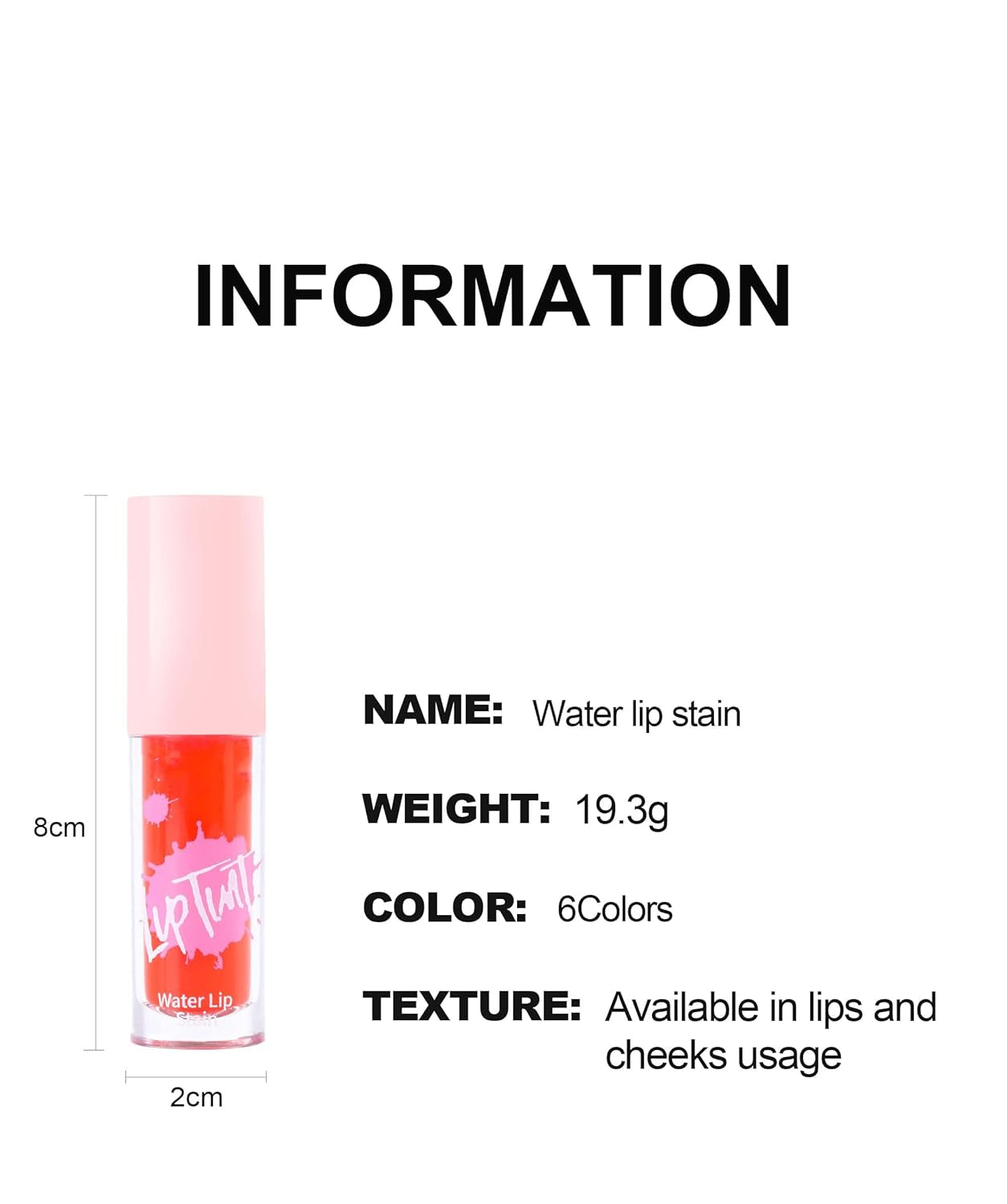 6 Colors Water Lip Tint Stain, 2 in 1 Lip & Cheek Tint Moisturizing Mini Liquid Lipstick, Matte Velvet Water Tint Lip Gloss, Blusher Water Tint Makeup, Long-Lasting Waterproof Non-Sticky Lip Glaze (#06)