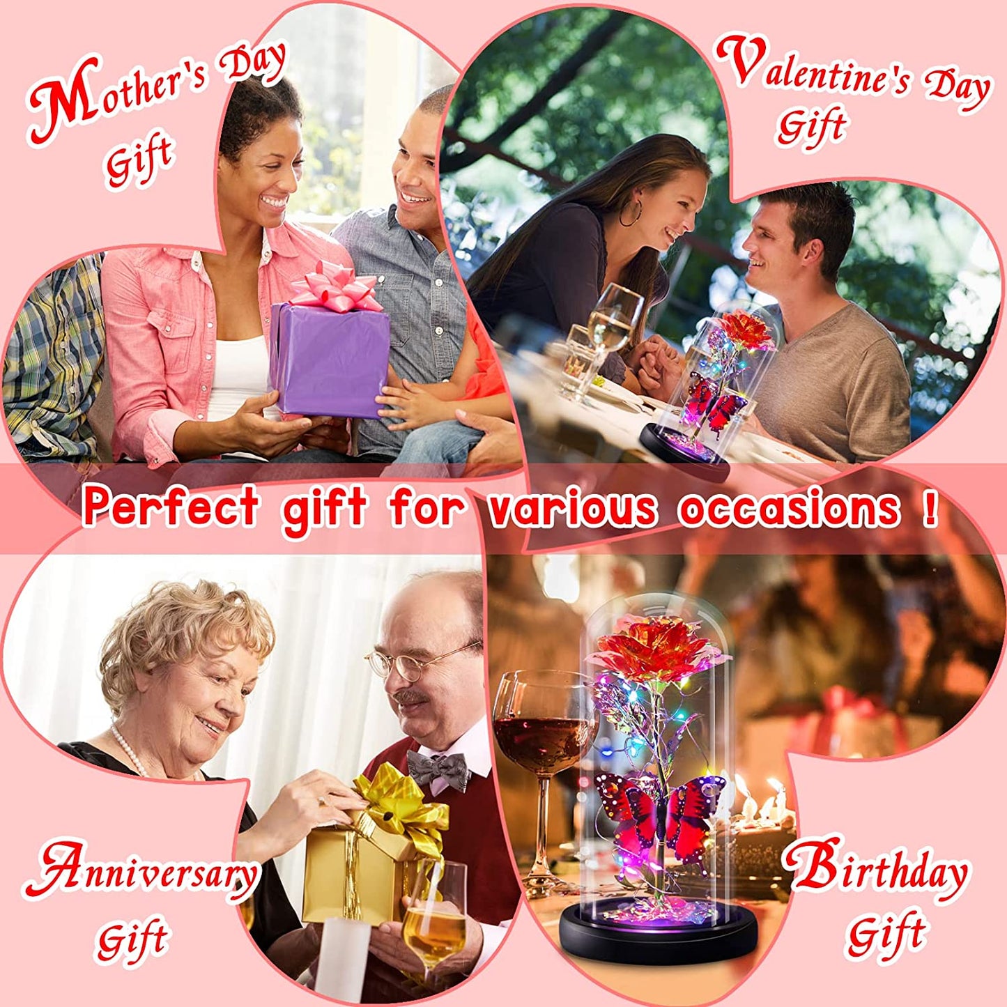 Enchanted Infinity Rose in Glass Dome, Luxurious Gift