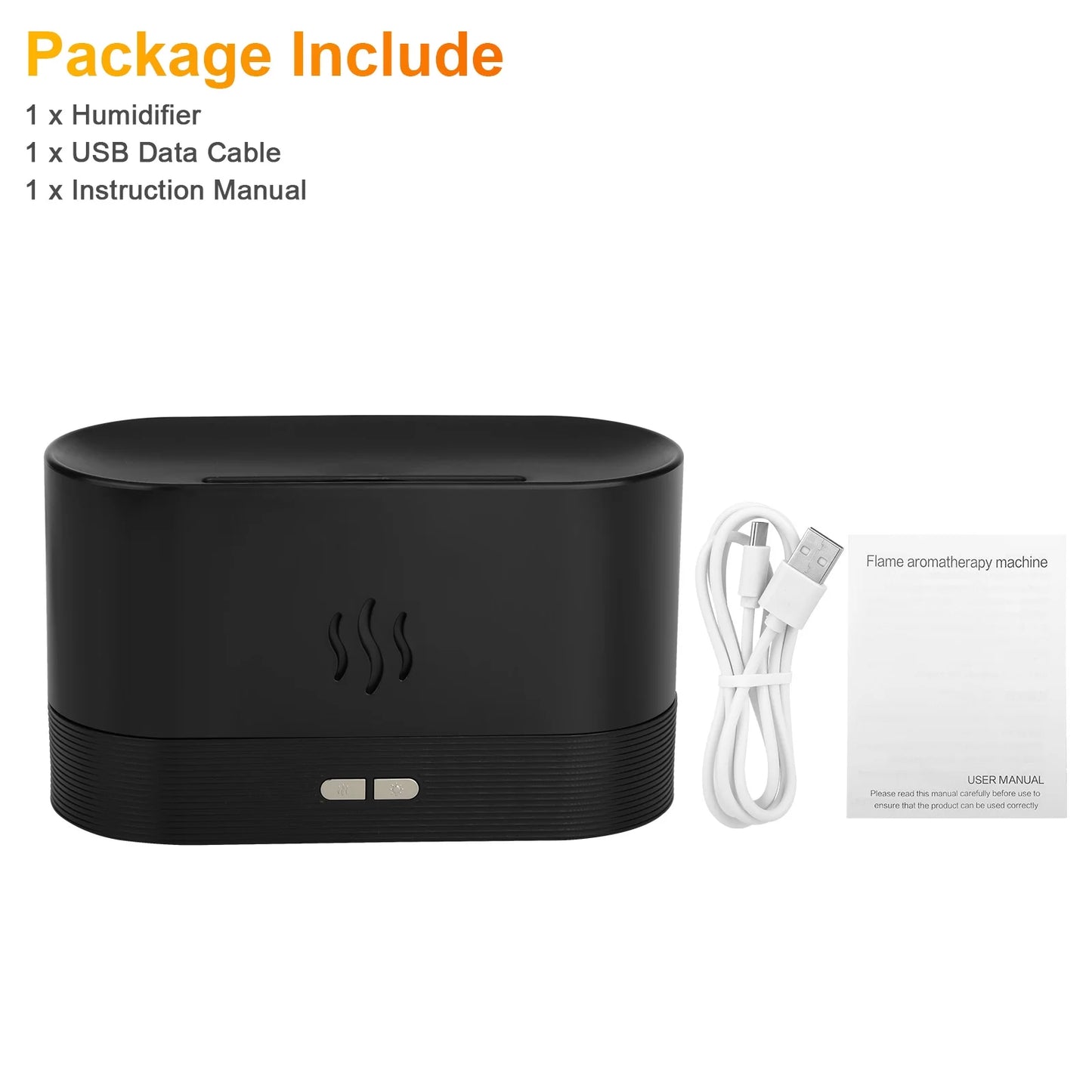 Hot Flame Air Humidifier Essential Oil Diffuser, TSV 3D USB 7 Color Light Aroma Diffuser for Home, Office, Spa, Gym
