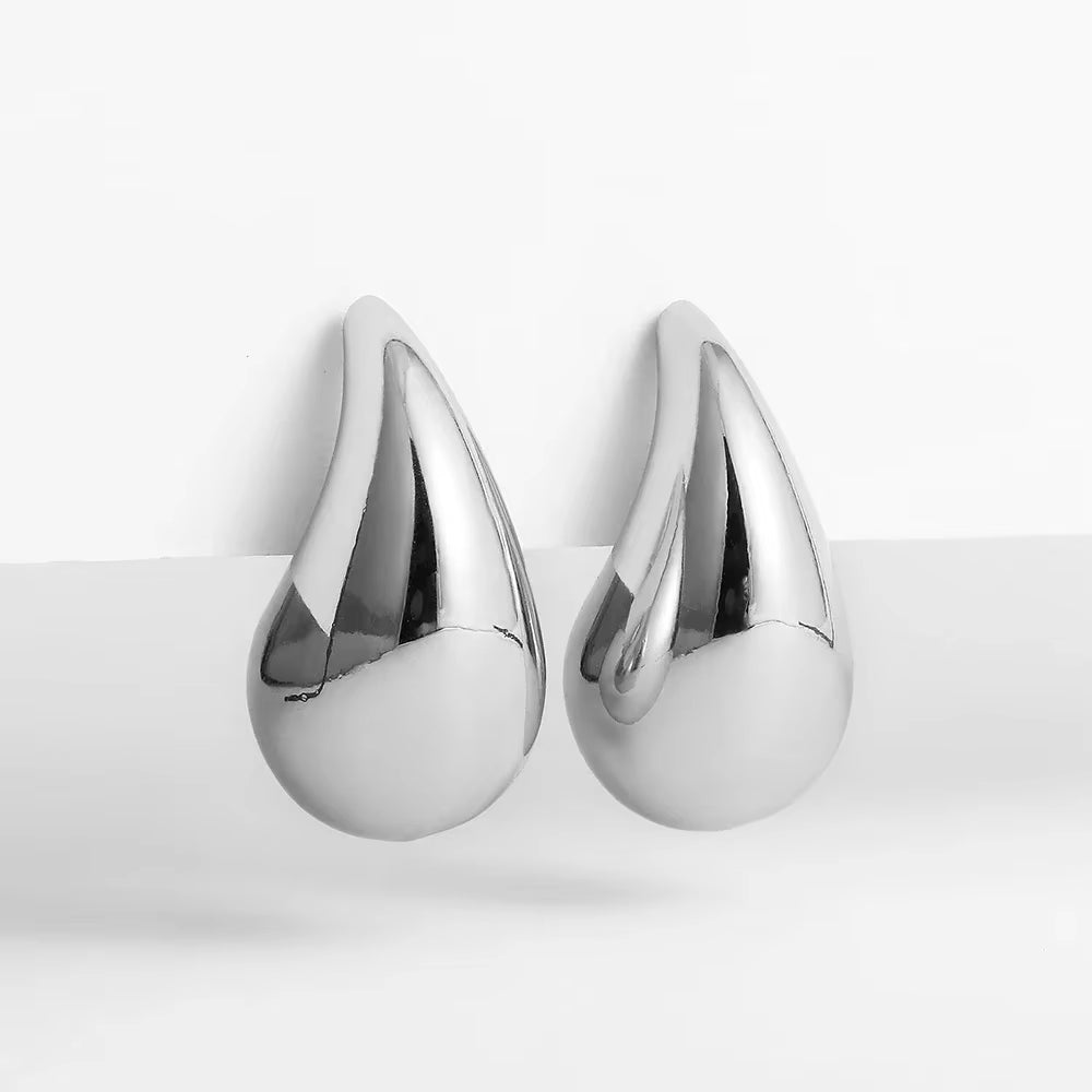 Lola's Chunky Tear Drop Earrings for Women 925 Sterling Silver and Gold Plated Earrings Dupes