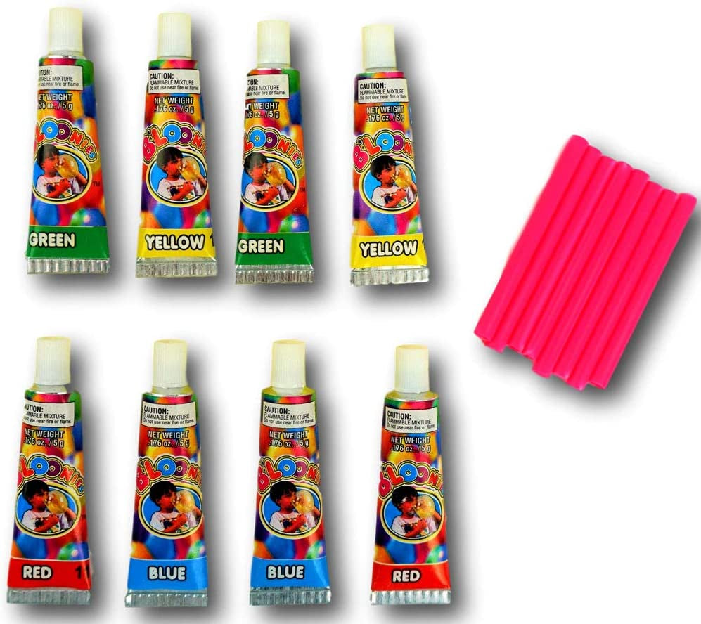 Bloonies Magic Plastic Bubbles Balloons Variety Pack (8 Tubes per Pack)| Kids Super Elastic | Blow up Balloons with Straw | Party Favors and Gifts Fidget Toy. 774-1A
