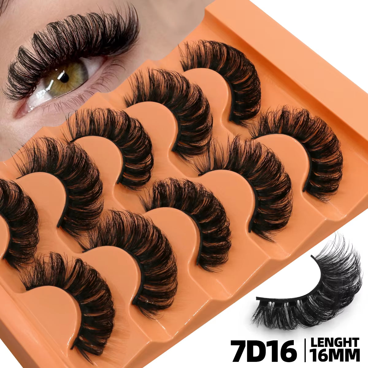 5 Pairs Fluffy Eyelashes 8D Volume False Lashes Russian Strip Extensions Thick Soft Curly 