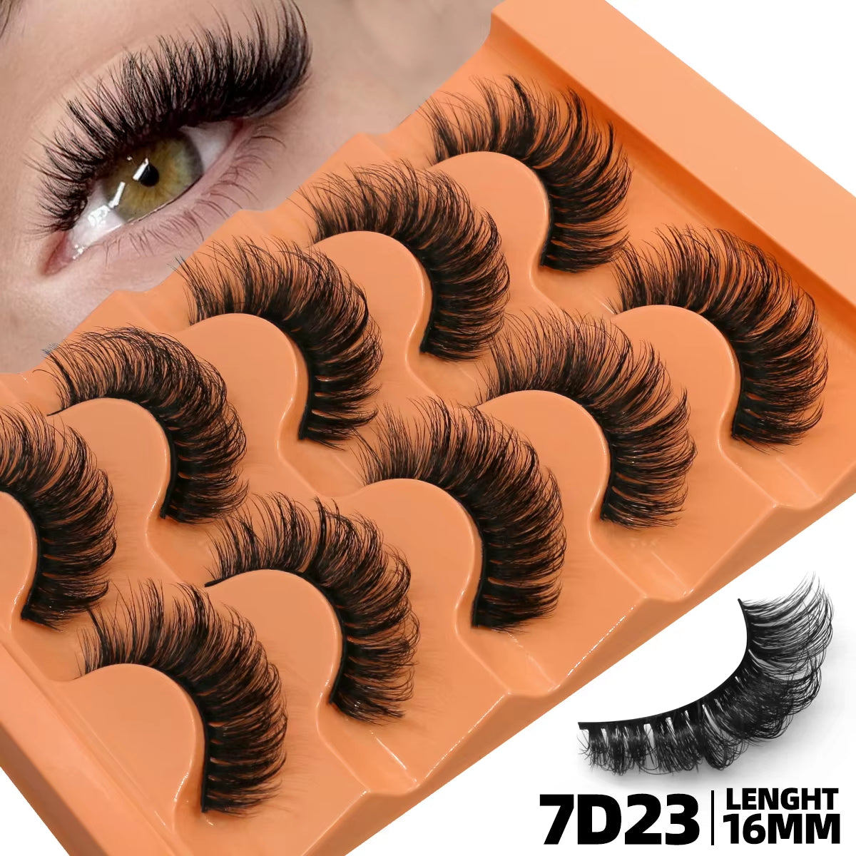 5 Pairs Fluffy Eyelashes 8D Volume False Lashes Russian Strip Extensions Thick Soft Curly 