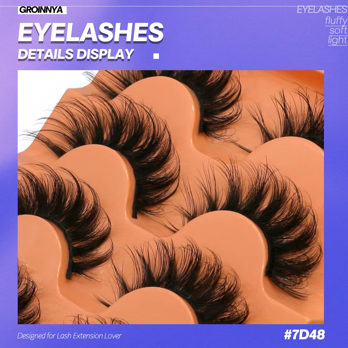 5 Pairs Fluffy Eyelashes 8D Volume False Lashes Russian Strip Extensions Thick Soft Curly 