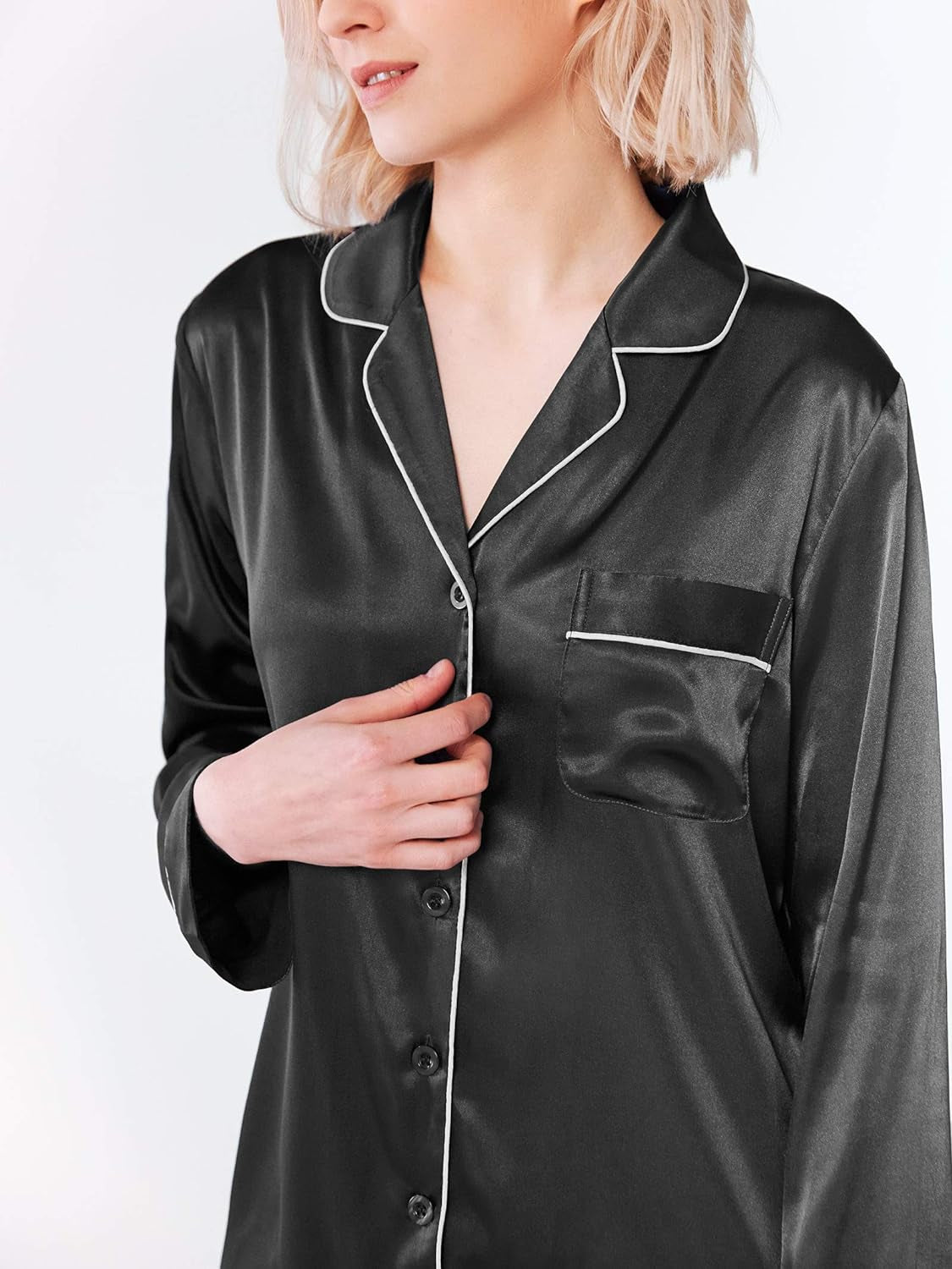 Lola's High Quality Silk Satin Set Soft Loungewear /Pj Button down Long Sleeve  2 Piece S-XL