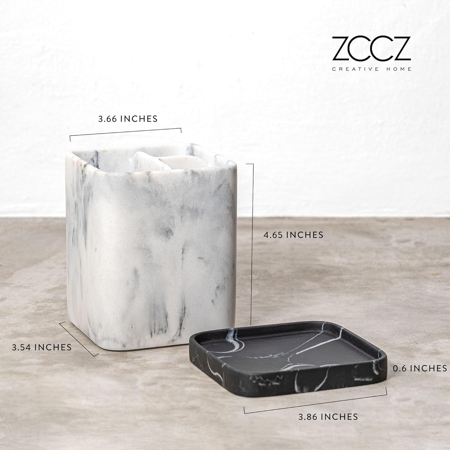  Countertop Marble Stand Bathroom Organizer with Detachable Tray