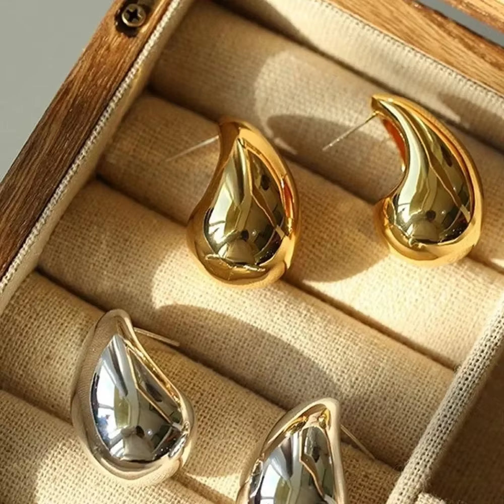  Lola's Chunky Tear Drop Earrings for Women 925 Sterling Silver and Gold Plated Earrings  Dupes 