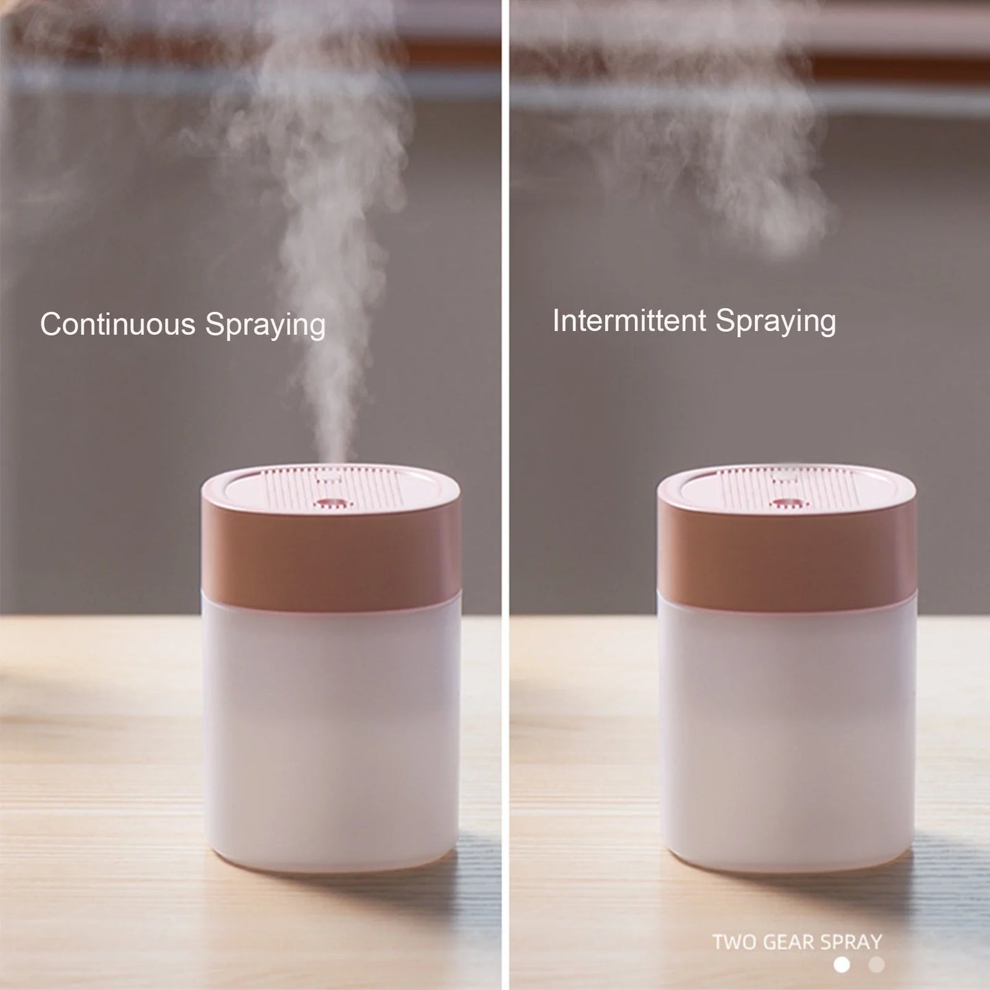 Pompotops Portable Mini USB Humidifier with Light, 200 ML Quiet Cool Mist Humidifier for Bedroom and Office, Plants, Easy to Clean, Home Supplies