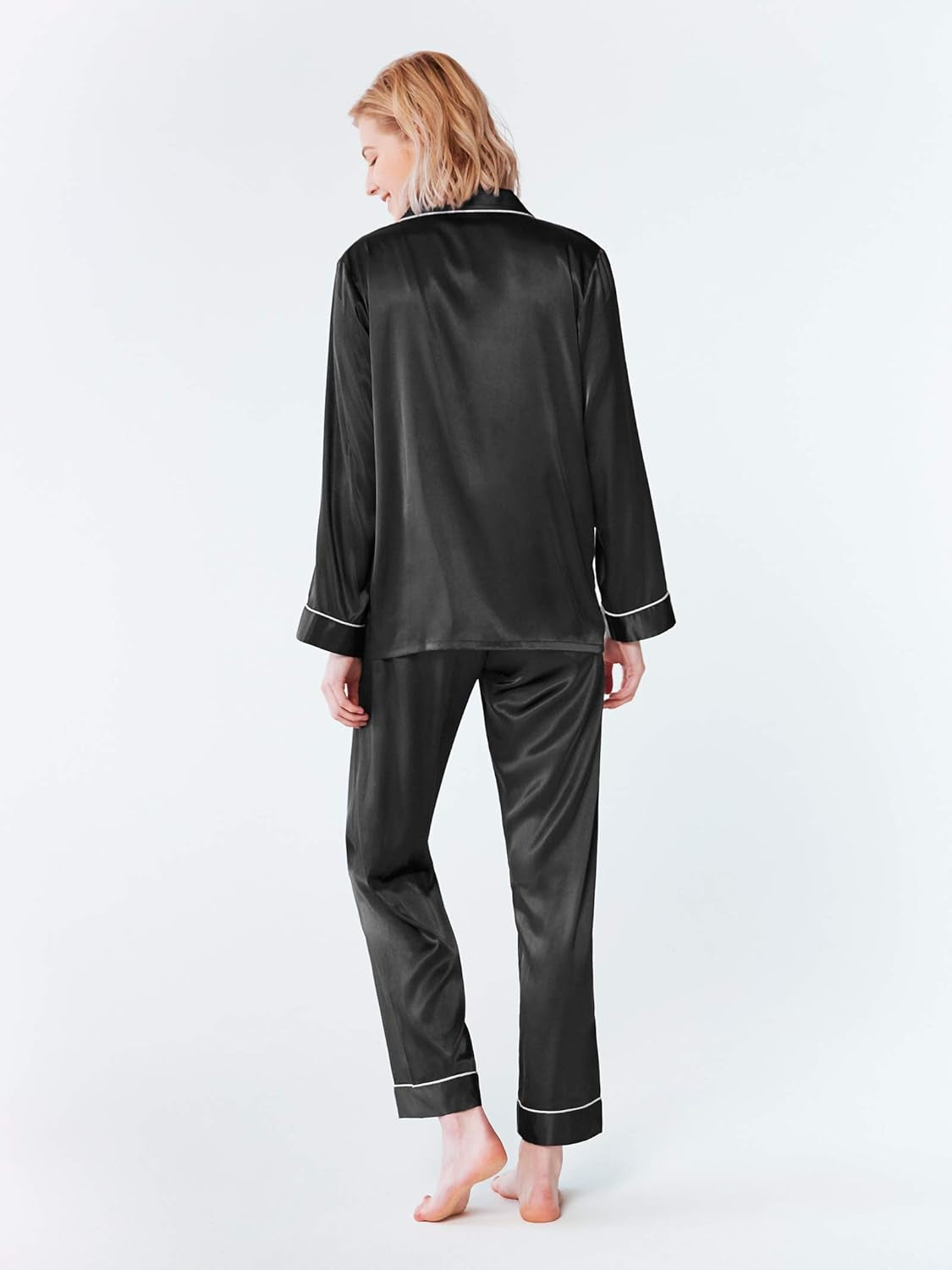Lola's High Quality Silk Satin Set Soft Loungewear /Pj Button down Long Sleeve  2 Piece S-XL
