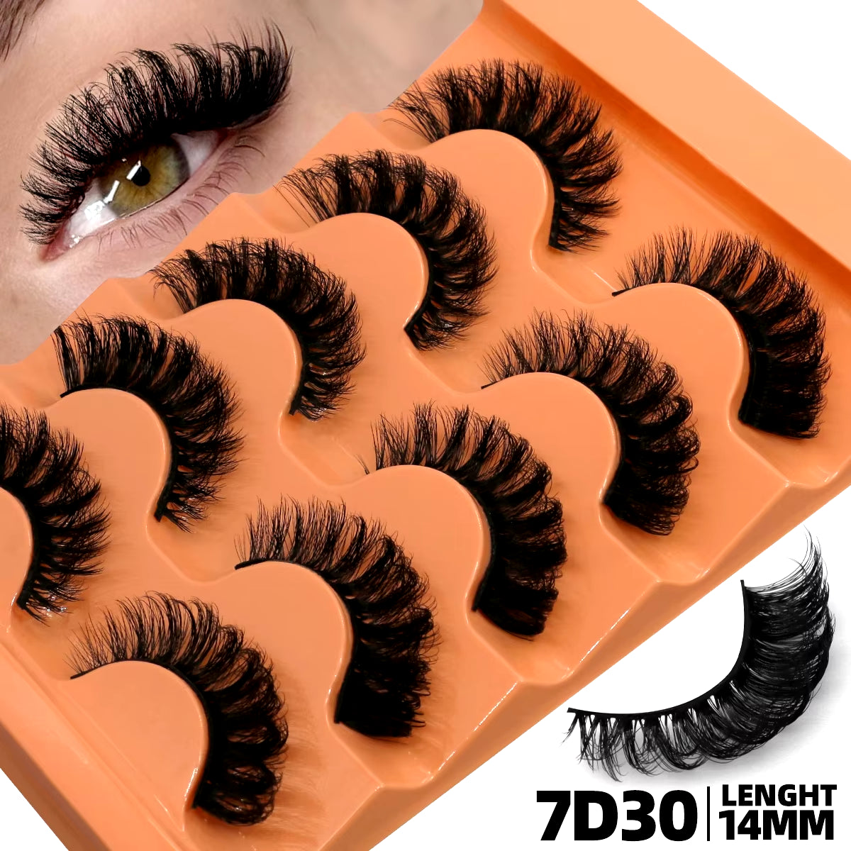 5 Pairs Fluffy Eyelashes 8D Volume False Lashes Russian Strip Extensions Thick Soft Curly 
