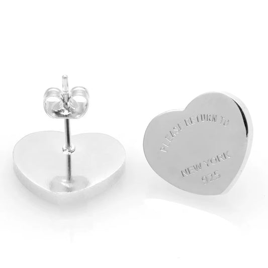 Popular Stud Earrings, Popular Heart Earrings, Anti-Allergic Titanium Steel T Home Earrings Wholesale