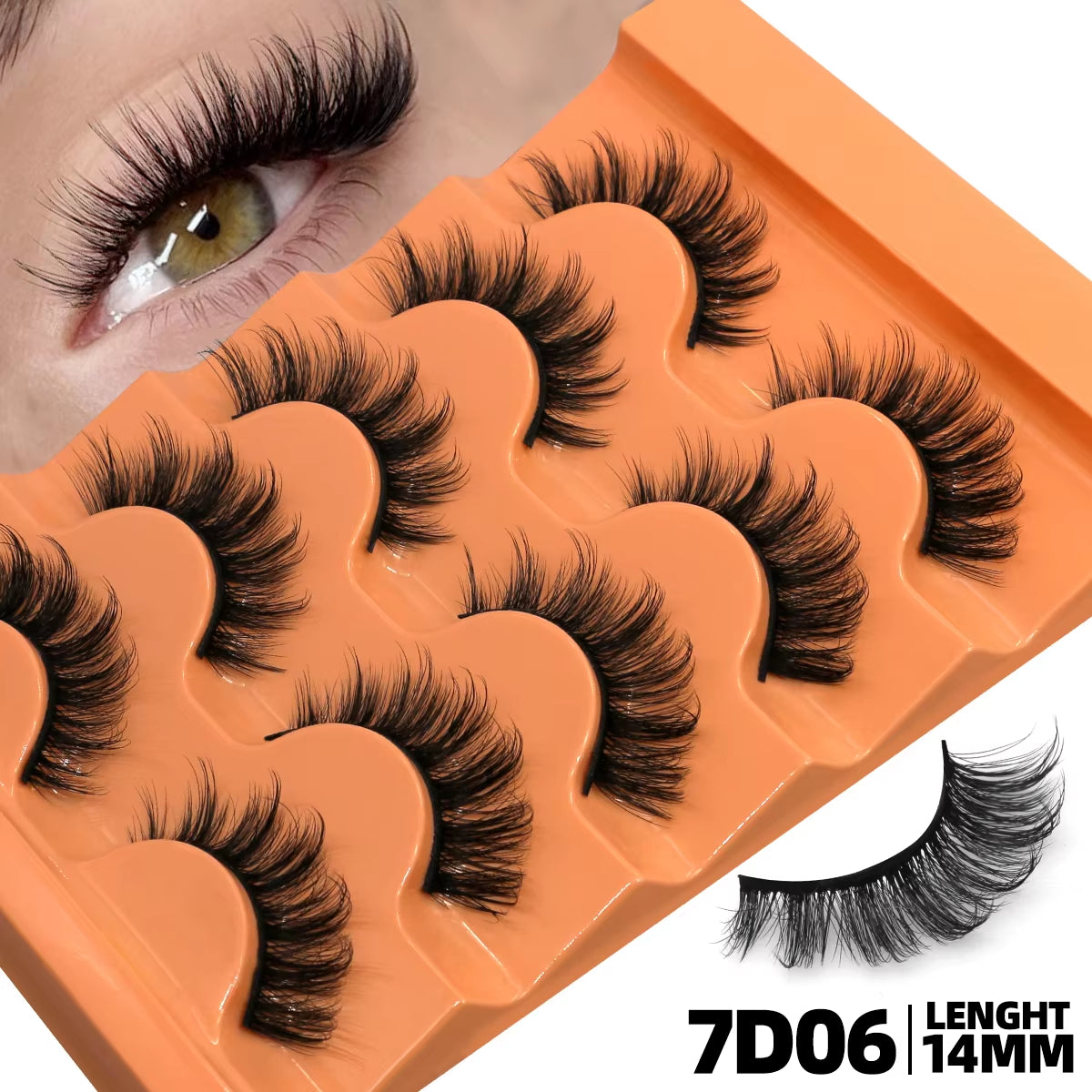 5 Pairs Fluffy Eyelashes 8D Volume False Lashes Russian Strip Extensions Thick Soft Curly 