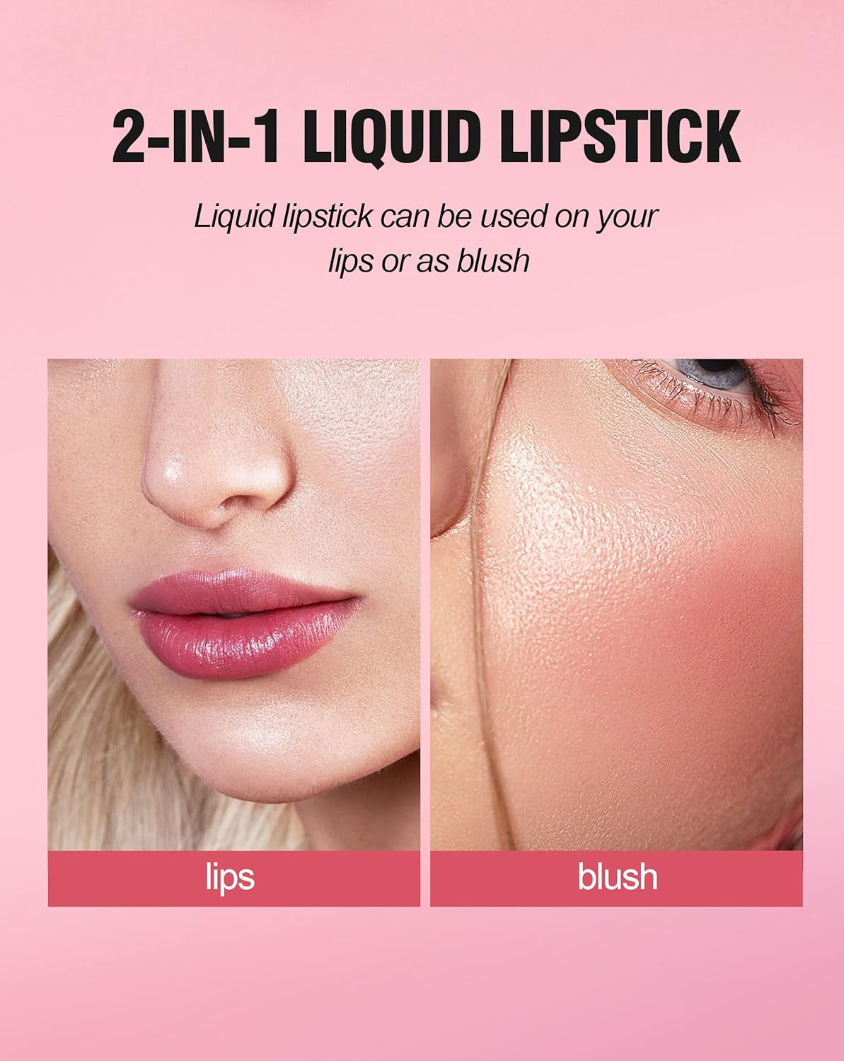 6 Colors Water Lip Tint Stain, 2 in 1 Lip & Cheek Tint Moisturizing Mini Liquid Lipstick, Matte Velvet Water Tint Lip Gloss, Blusher Water Tint Makeup, Long-Lasting Waterproof Non-Sticky Lip Glaze (#06)