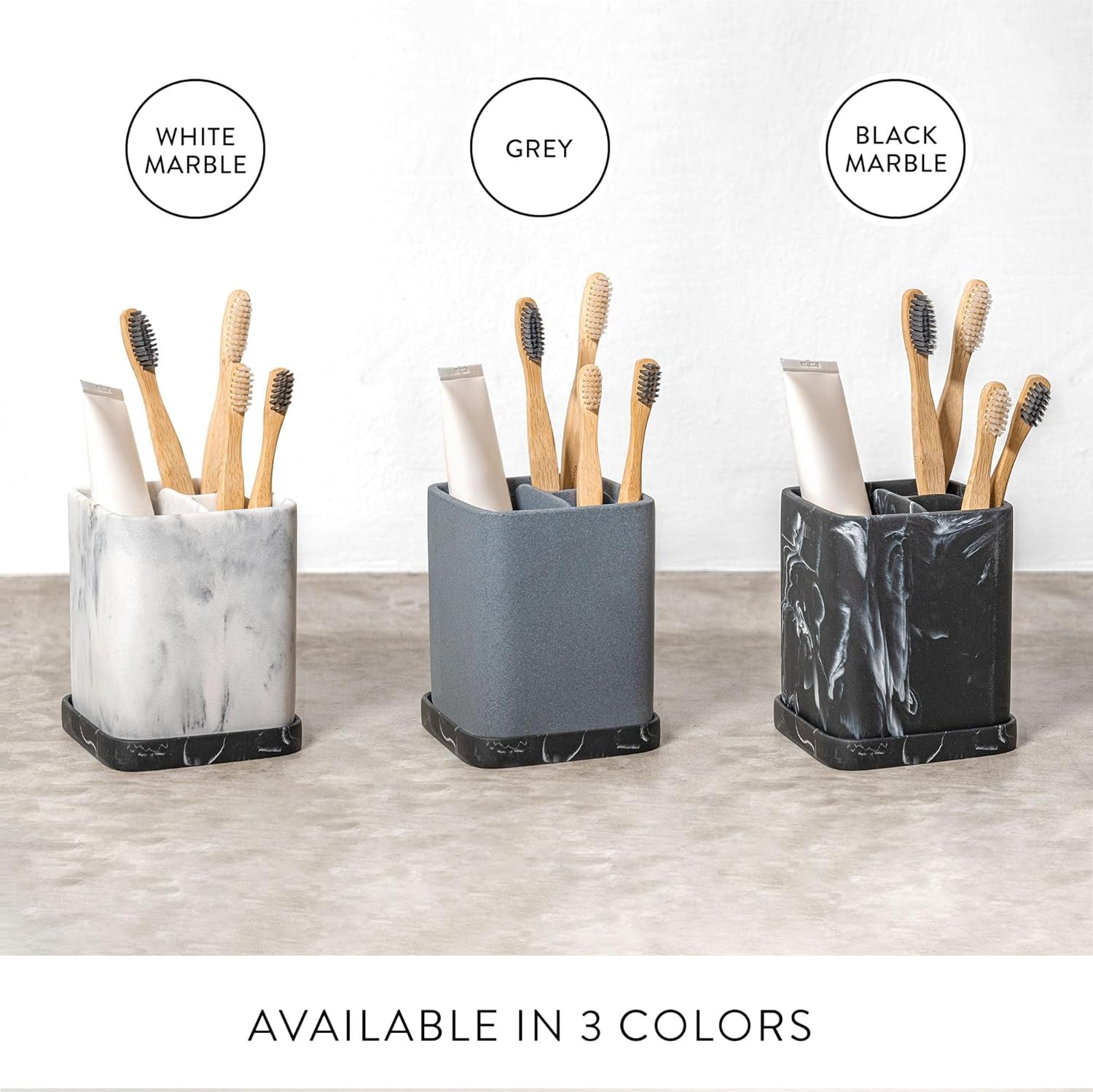 Countertop Marble Stand Bathroom Organizer with Detachable Tray