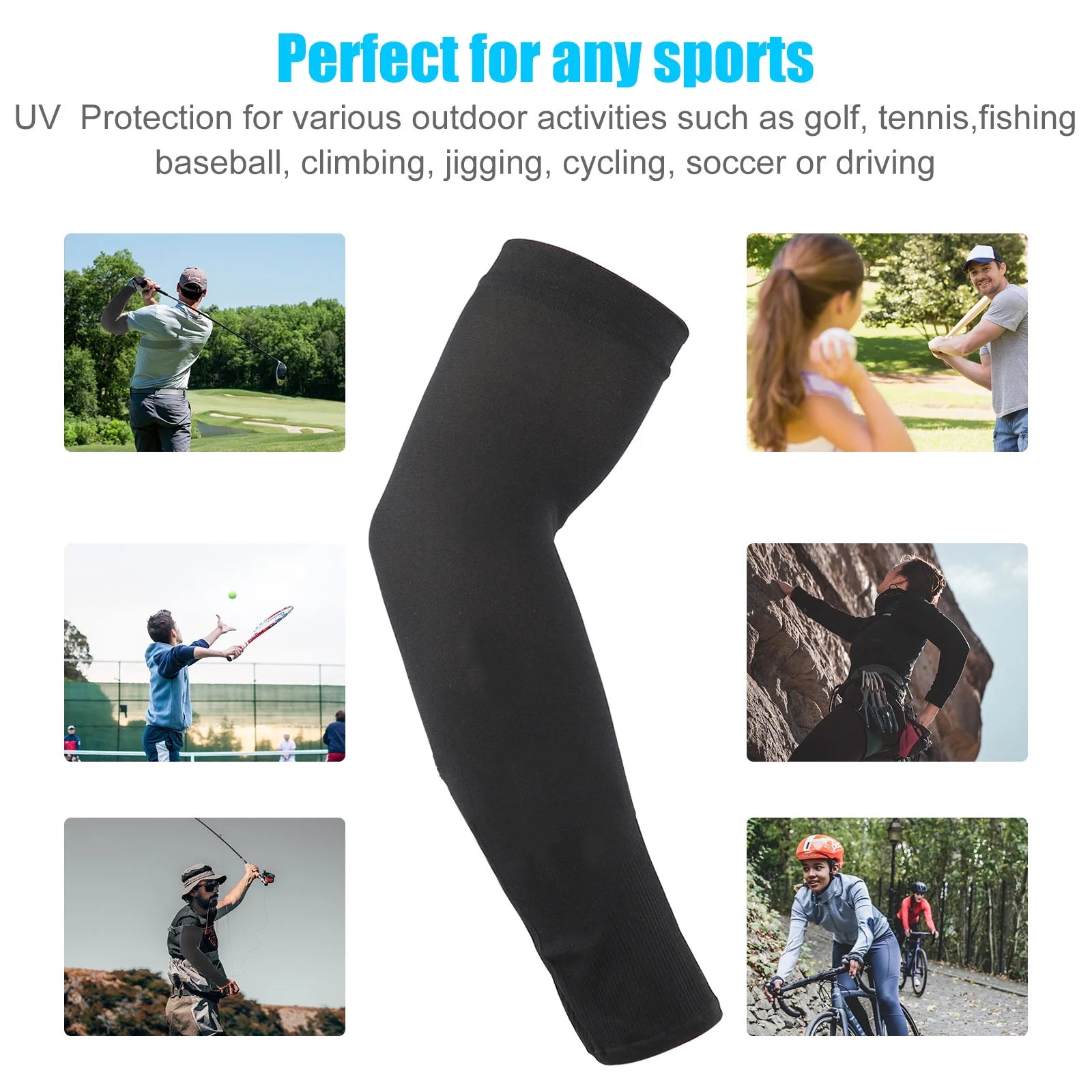3 Pairs of Cooling Arm Sleeves, Eeekit UV Sun Protection Arm Sleeves for Men Women, Long Ice Silk Sun Protective Arm Sleeves Cover for Cycling Outdoor Sports Golf Running, 13.8Inch