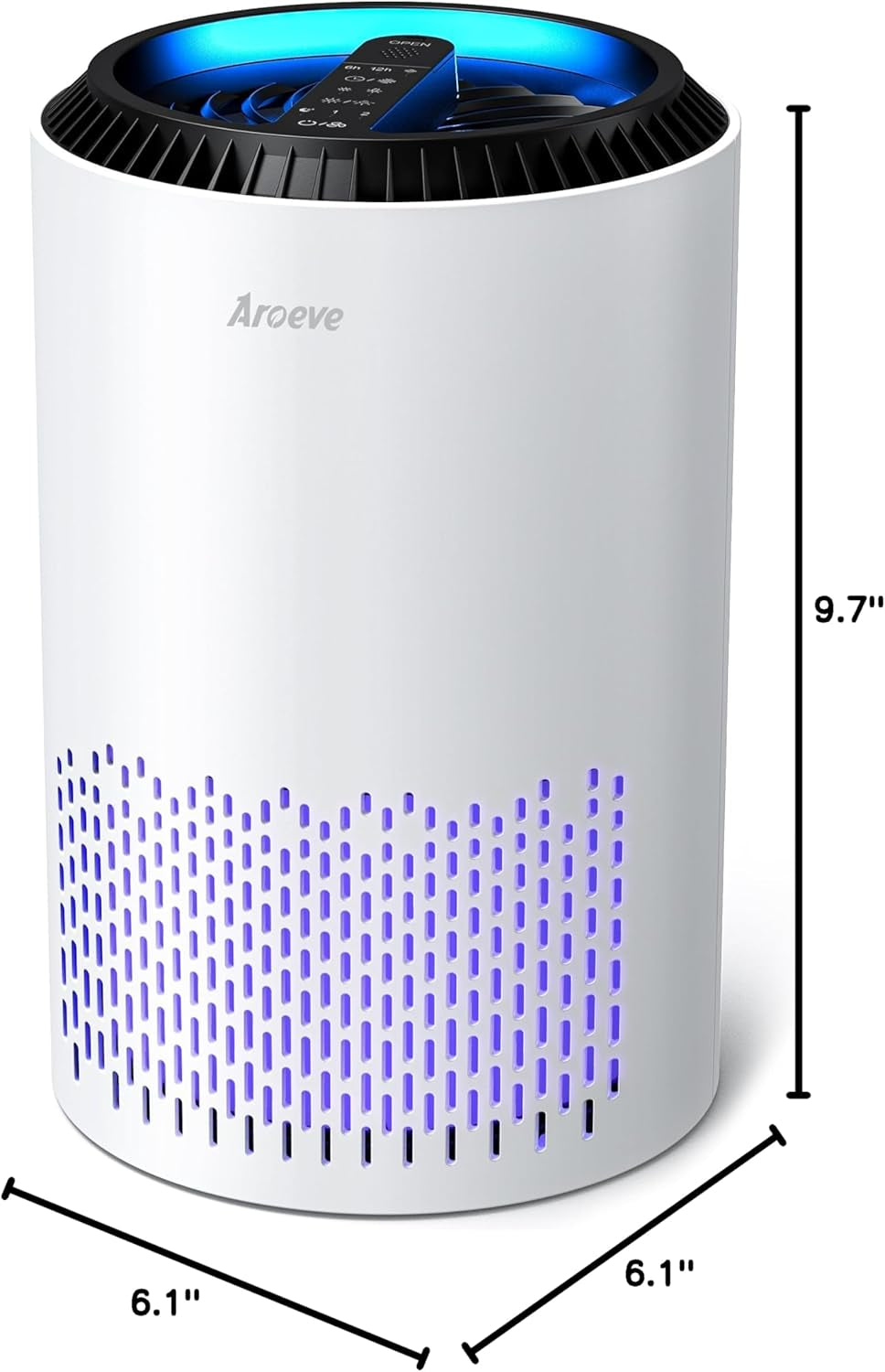 Air Purifiers; Smoke Pollen Dander Hair Smell Air Cleaner with Sleep Mode Speed Control for Bedroom and Office; White(Available for California)