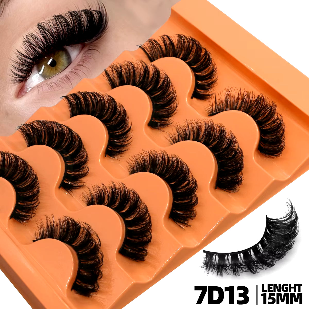 5 Pairs Fluffy Eyelashes 8D Volume False Lashes Russian Strip Extensions Thick Soft Curly 