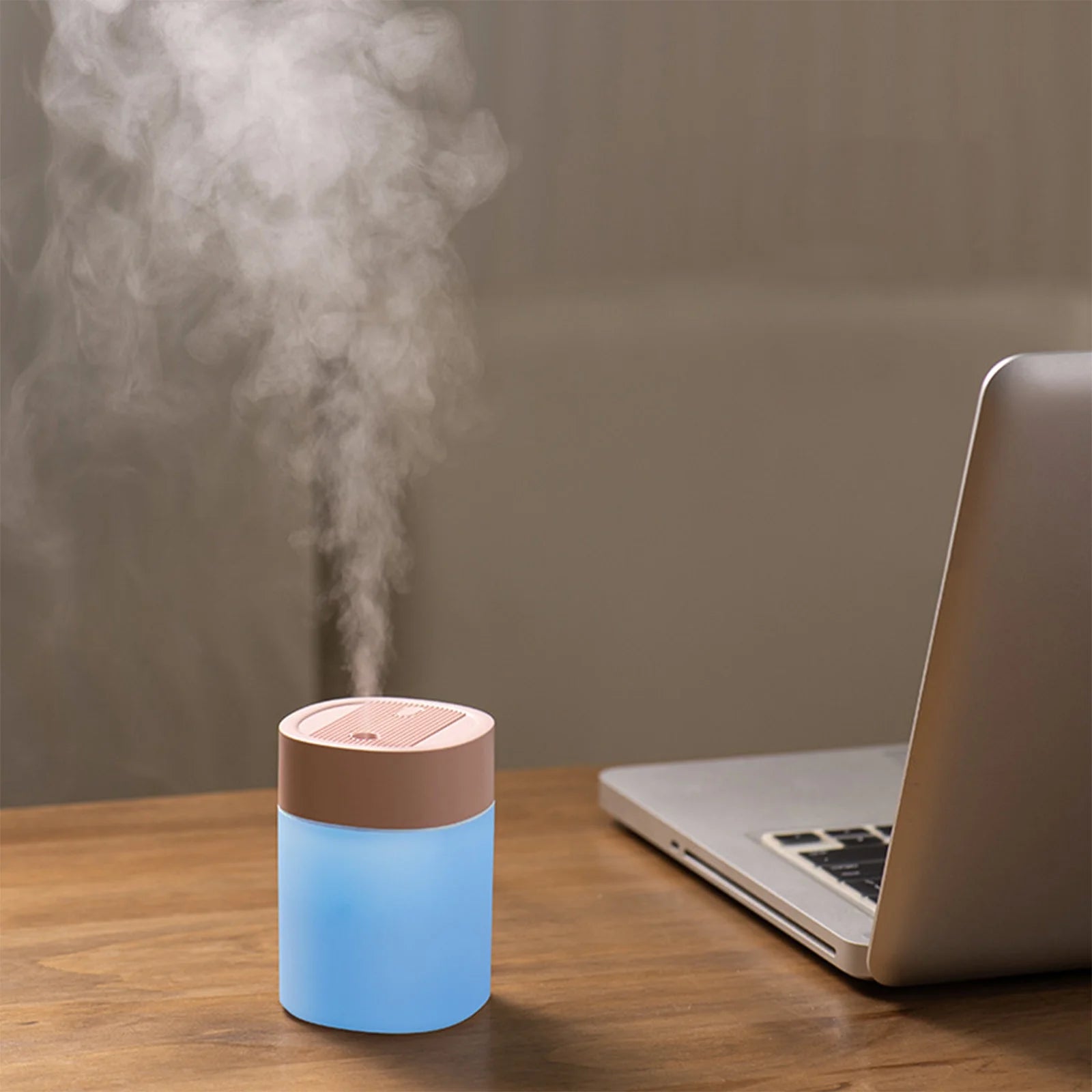 Pompotops Portable Mini USB Humidifier with Light, 200 ML Quiet Cool Mist Humidifier for Bedroom and Office, Plants, Easy to Clean, Home Supplies