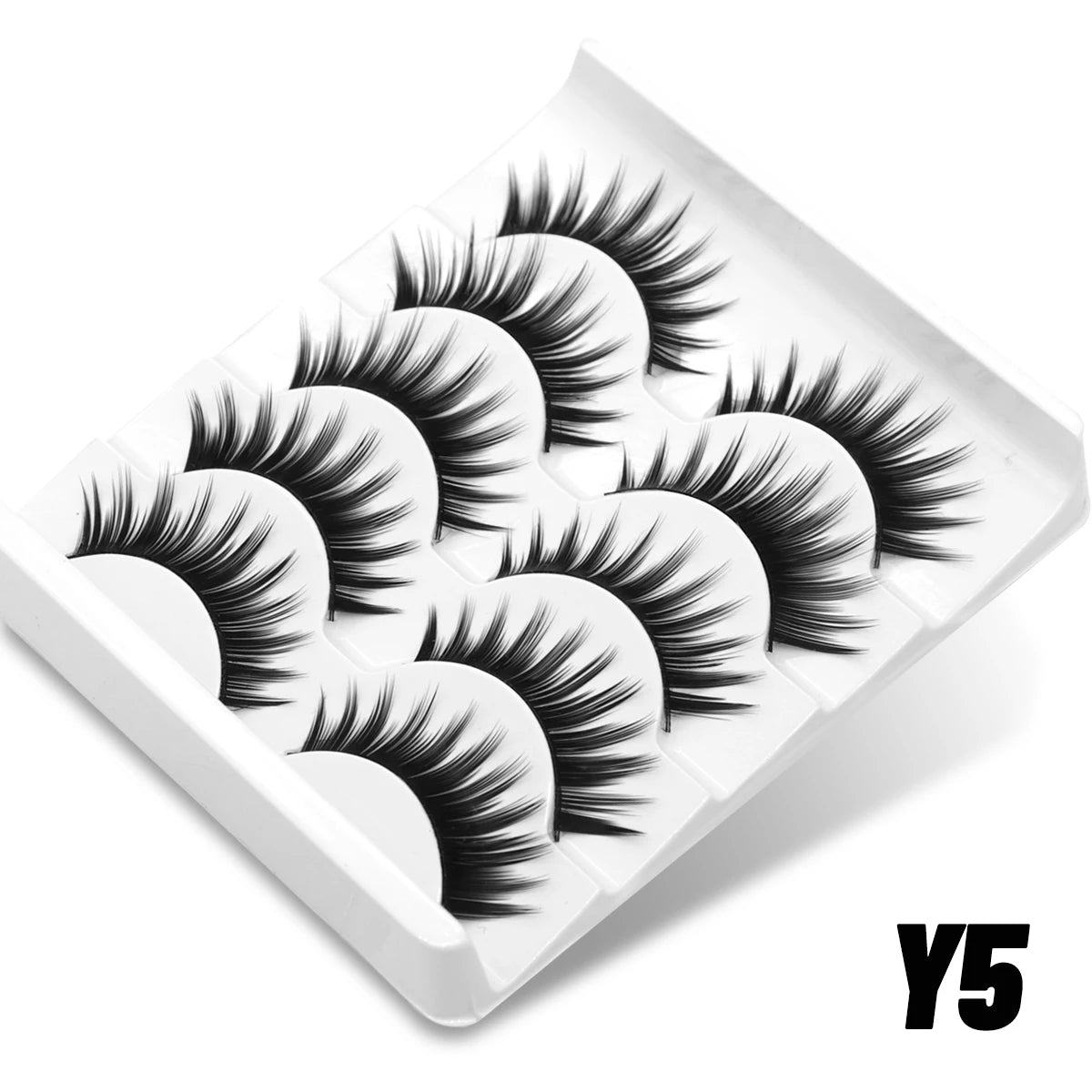 5 Pairs Fluffy Eyelashes 8D Volume False Lashes Russian Strip Extensions Thick Soft Curly 